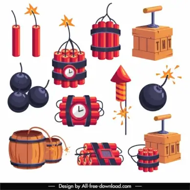 explosive icons bomb firework cordite tnt sketch