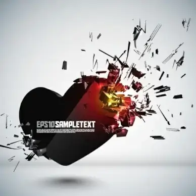 explosive threedimensional graphics 03 vector