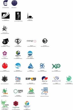 expo logotypes templates colored flat shapes