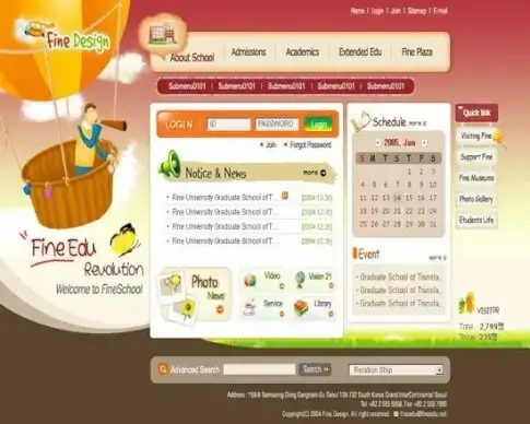exquisite korean the psd format education website template 002