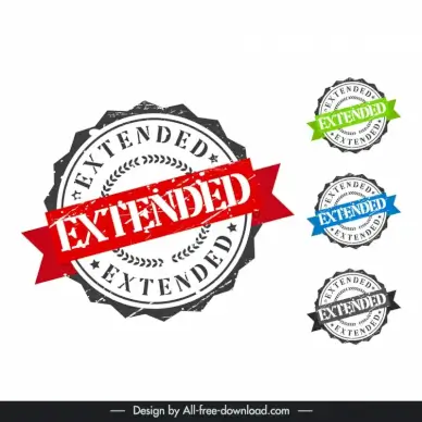 extended stamp templates collection flat classical 