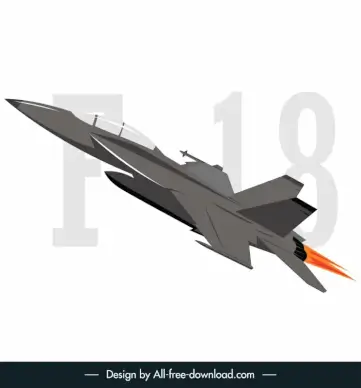 f 18 fighter jet icon dynamic 3d design