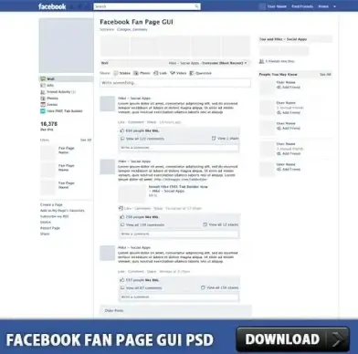 Facebook Fan Page GUI PSD