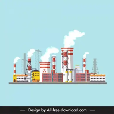 factory icon modern dynamic sketch