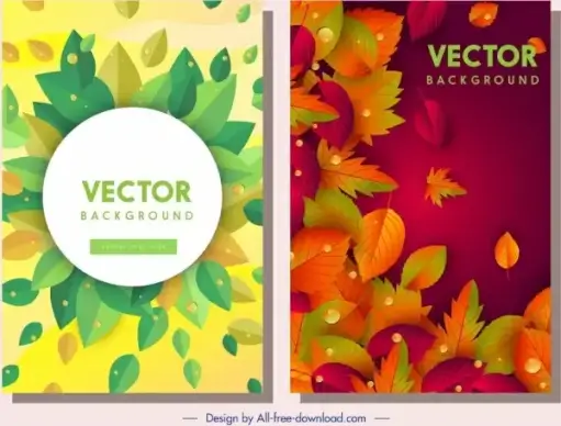 fall leaves background templates colorful dark bright decor