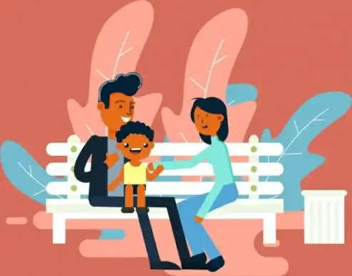 family background parents son icons cartoon design