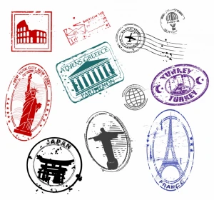 Famous Monument Travel Stamps