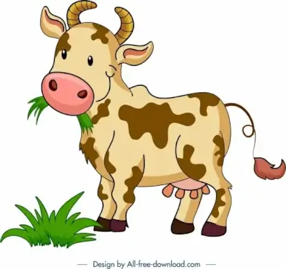 farm animal background cow icon cartoon character design
