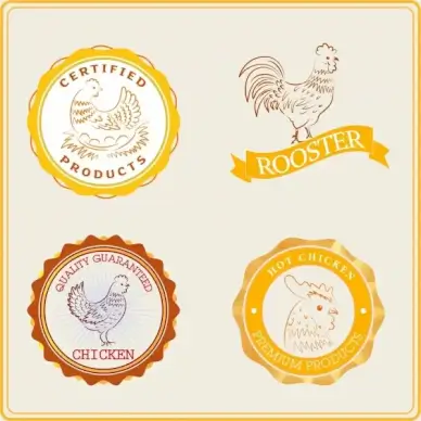 farm products logotypes chicken icon sketch
