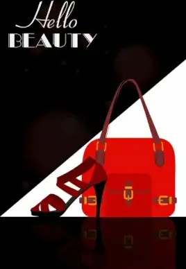 fashion advertisement high heel shoe bag icon