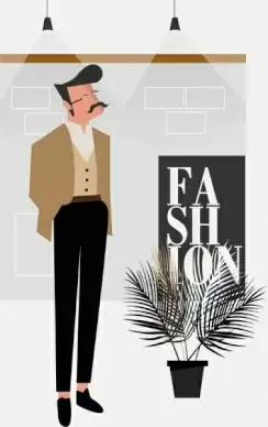 fashion background elegant man icon classical design