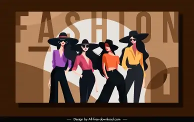 fashion banner template elegant posing models