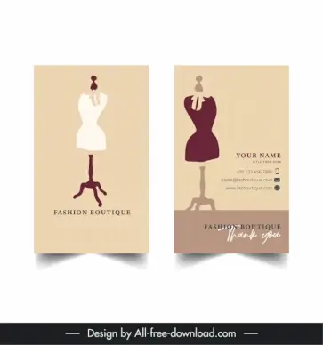 fashion boutique business card template elegant clothes hangers