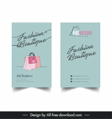 fashion boutique business card template flat elegant classic