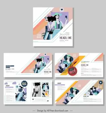 fashion brochure templates colorful classic decor model sketch
