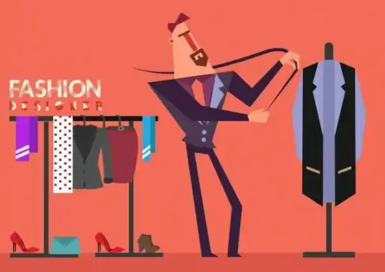 fashion design background male suite clothes icons