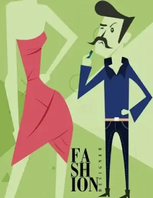 fashion designer advertising male model dress icons