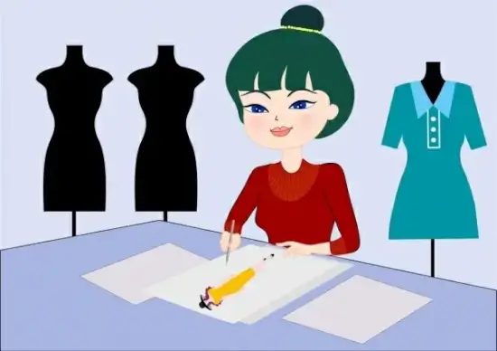 fashion designer work drawing cartoon character icon