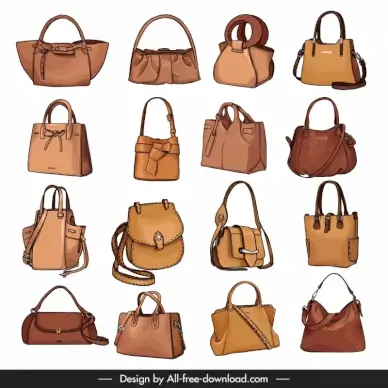 fashion handbag templates collection elegant design