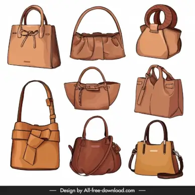 fashion handbag templates collection elegant design 
