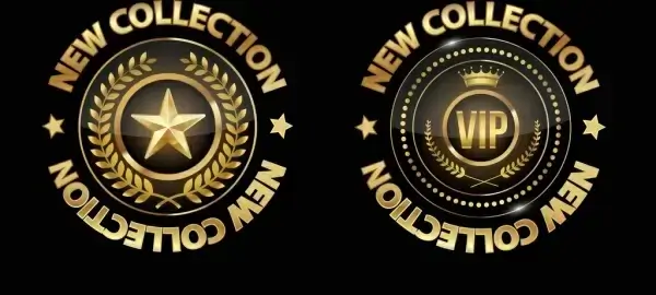 fashion logotype templates shiny golden circle decor