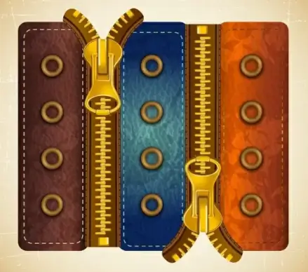 fashion material template zipper icon leather surface decor
