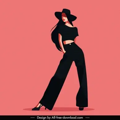 fashion model design element cute lady posing