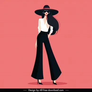 fashion model design element elegant lady posing