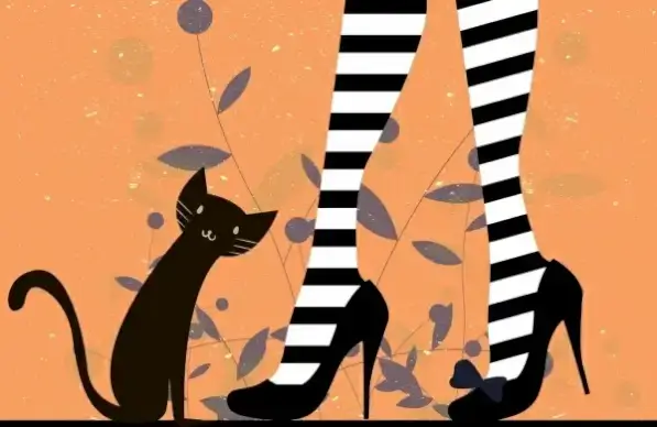 fashion painting high heel shoes cat icons decor
