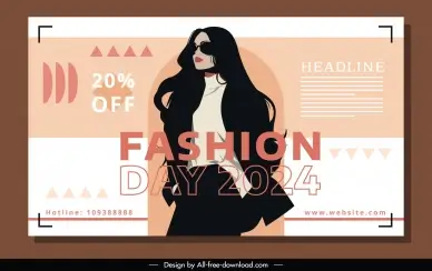  fashion sale banner template elegant model posing