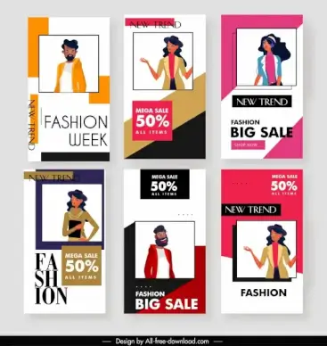 fashion sale posters models decor modern simple design