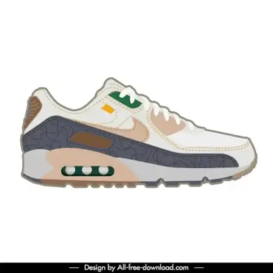 fashion shoes template flat modern sketch