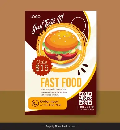 fast food flyer template delicious hamburger decor