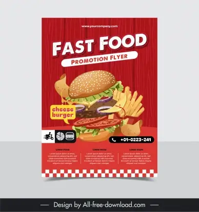 fast food flyer template elegant burger chips decor