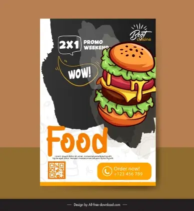 fast food flyer template hamburger decor
