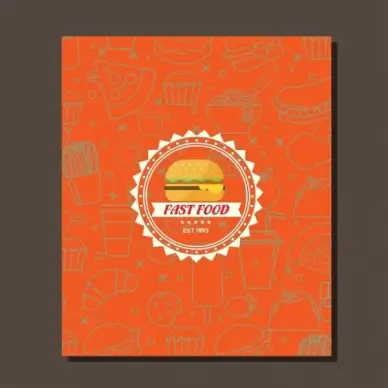 fast food leaflet cover design serrated circle logo