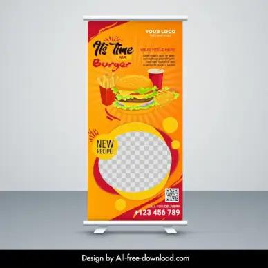 fast food restaurant banner template checkered standee
