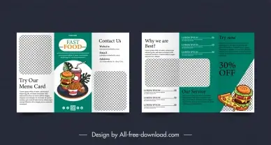 fast food restaurant brochure template trifold checkered