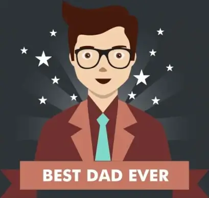 father day background best dad icon sparkling stars