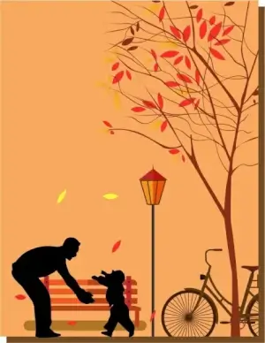 father day background silhouette design daddy son icons