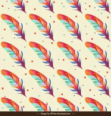feathers pattern templates colorful classical repeating decor