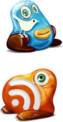 Feed & Twitter Monster Icons icons pack
