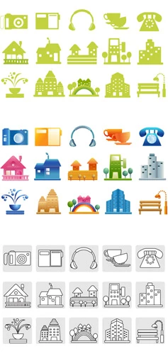 female color icon 2 vector