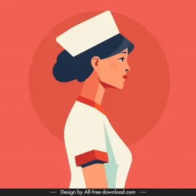 female doctor design elements cute cartoon character  