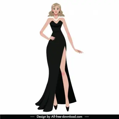 female evening dresses template luxury elegance 