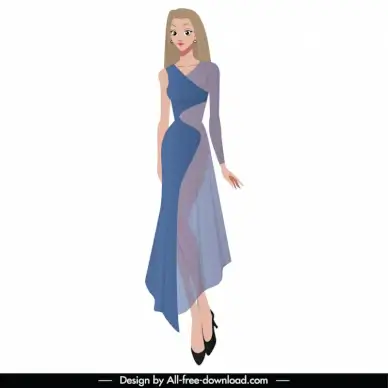 female evening dresses template luxury transparent glamour 