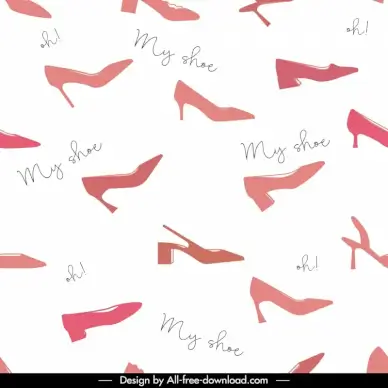 female shoes pattern template flat silhouette 