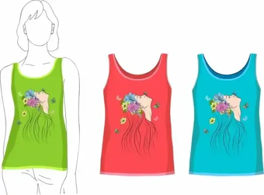 female tshirt templates woman face sketch