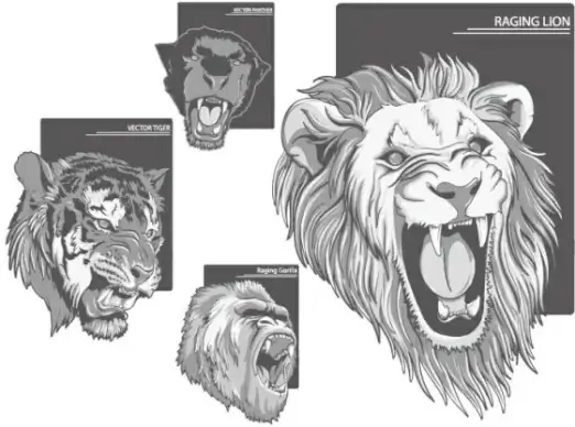 ferocious beast head vector
