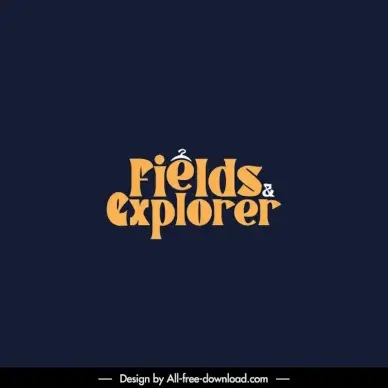 fields explorer logo template flat calligraphy texts hanger sketch